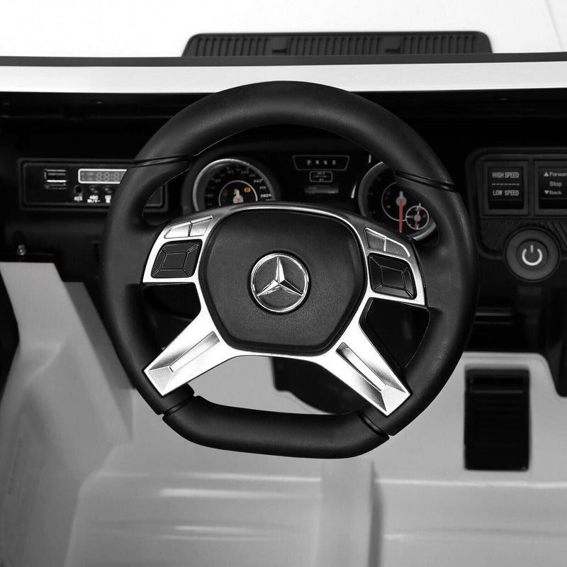 Mercedes-Benz 12V Kids Ride On Car with Music, LED Lights, Bluetooth, and Remote Control