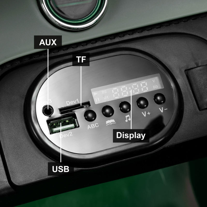 12V Green Electric Ride On Car for Kids with Remote Control - Inspired by Bentley Design