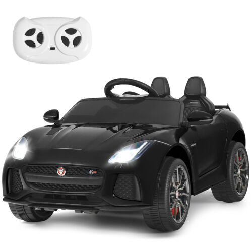 12V Jaguar F-Type SVR Licensed Kids Ride On Car with MP3 Player and Lights in Black