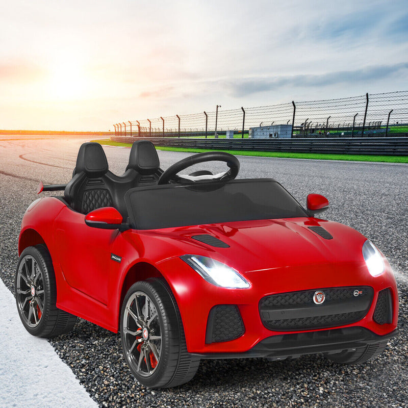 12V Jaguar F-Type SVR Licensed Kids Ride On Car with MP3 Player and Lights in Red