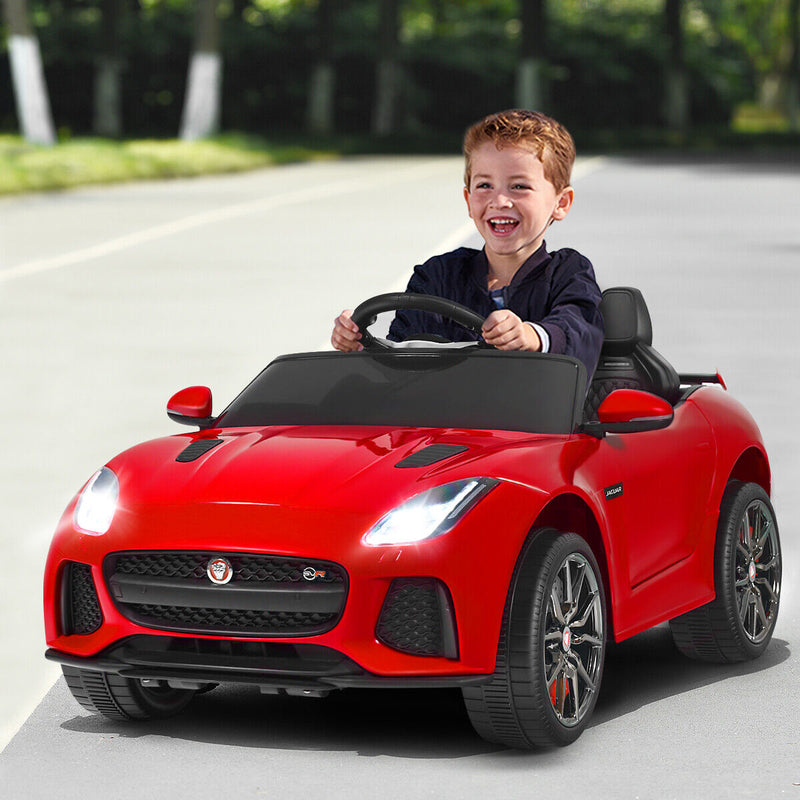 12V Jaguar F-Type SVR Licensed Kids Ride On Car with MP3 Player and Lights in Red