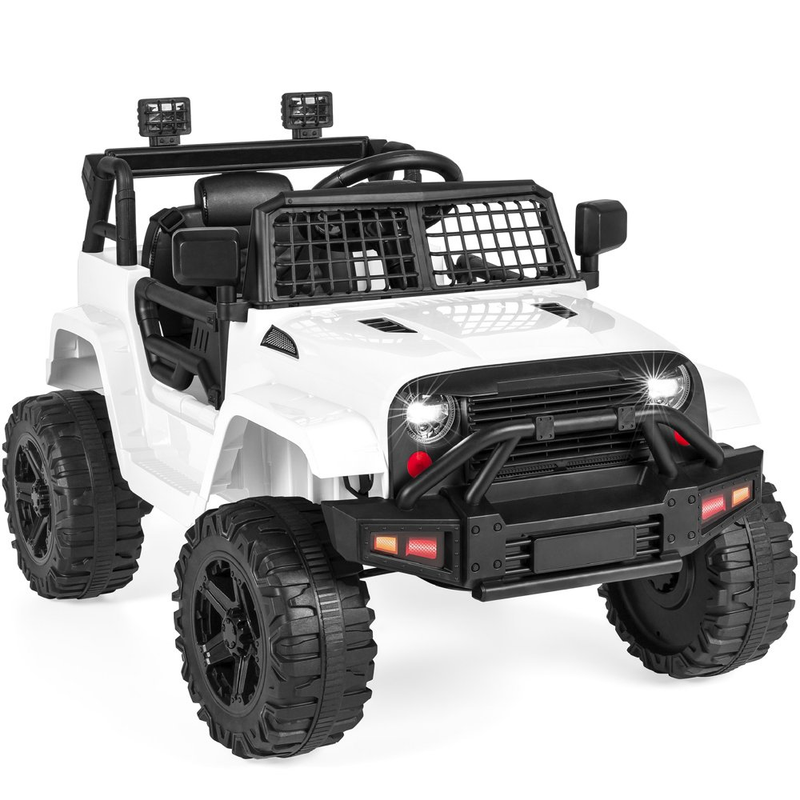 12V Jeep Kids Ride-On Truck with Remote Control, Spring Suspension, and LED Lights