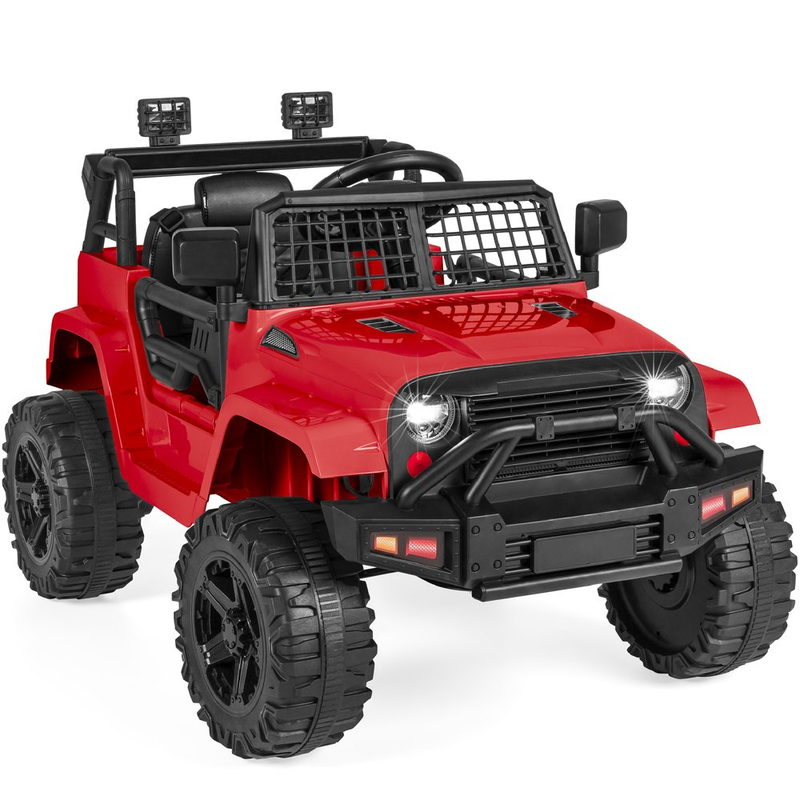 12V Jeep Kids Ride-On Truck with Remote Control, Spring Suspension, and LED Lights