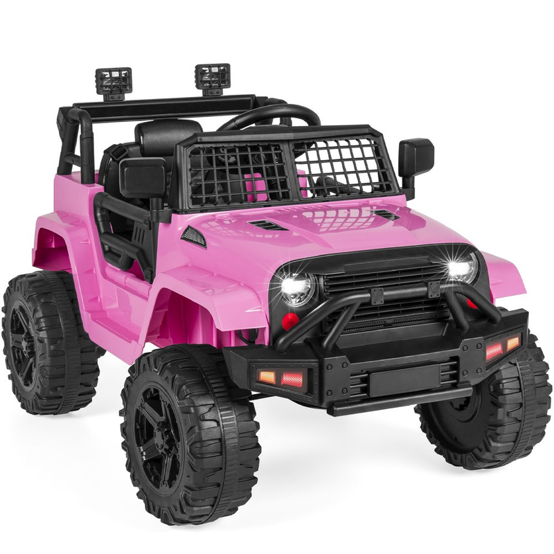 12V Jeep Kids Ride-On Truck with Remote Control, Spring Suspension, and LED Lights