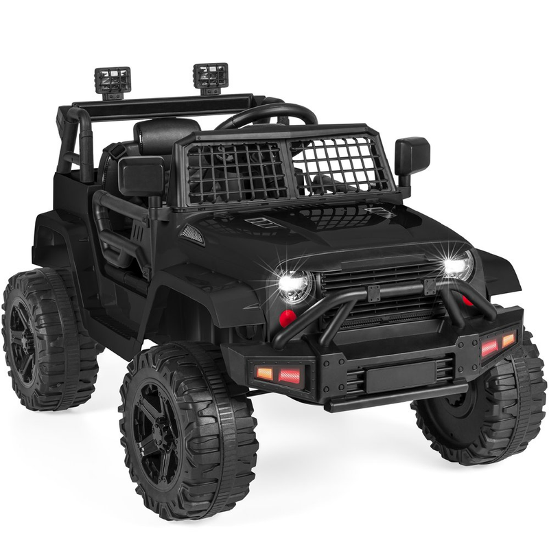 12V Jeep Kids Ride-On Truck with Remote Control, Spring Suspension, and LED Lights