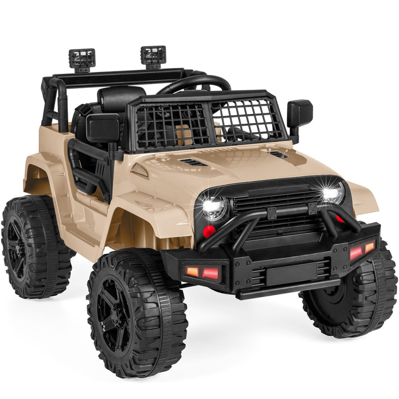 12V Jeep Kids Ride-On Truck with Remote Control, Spring Suspension, and LED Lights