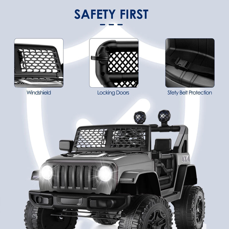 Premium 12V 7Ah Electric Ride-On Jeep for Kids - 2 Seater Power Wheels Car