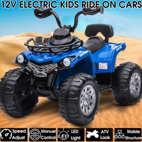 12V Kids ATV Car Truck Toy with LED Lights and Manual Control