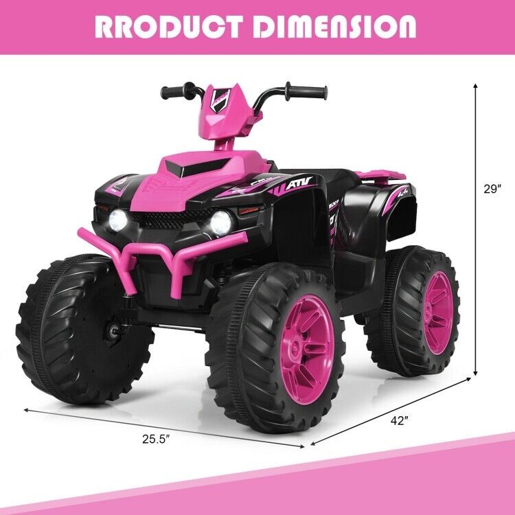 12V Kids ATV with LED Lights and Treaded Tires - The Perfect Ride for Young Adventurers!