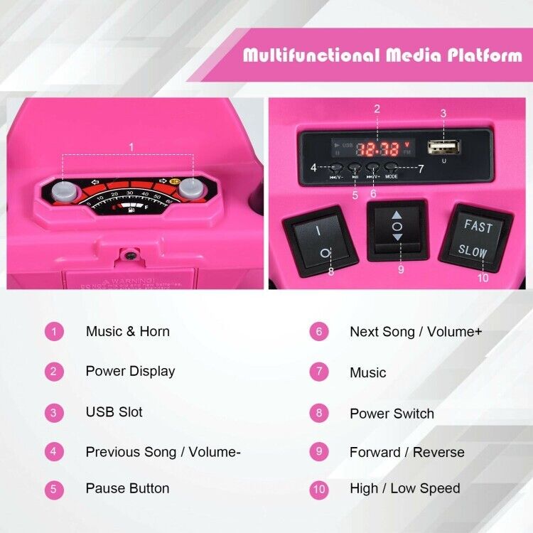 12V Kids ATV with LED Lights and Treaded Tires - The Perfect Ride for Young Adventurers!