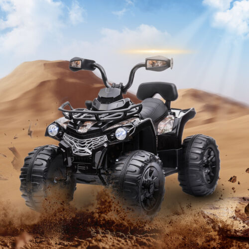 12V Kids Electric ATV 4 Wheeler Quad Toy - Battery Powered in Black