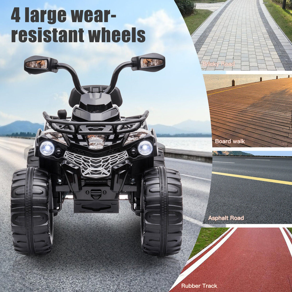 12V Kids Electric ATV Quad Car Toy for Toddlers - Battery Powered 4-Wheeler