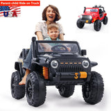 12V Kids Electric Jeep with Remote Control, 3 Speeds, LED Lights, and FM Radio