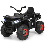 12V Kids Electric Ride On Car Toy with LED Lights in Black, Red, or White