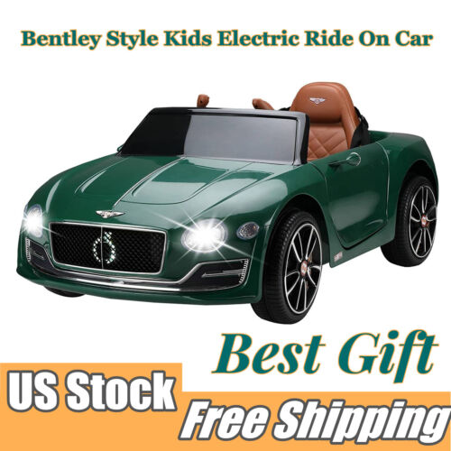 12V Kids Electric Ride on Car with Remote Control and LED Lights - Bentley Style Toy Gift