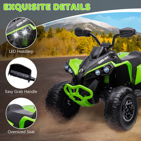 12V Kids Electric Ride On Car with Remote Control, LED Lights, and Bluetooth Music