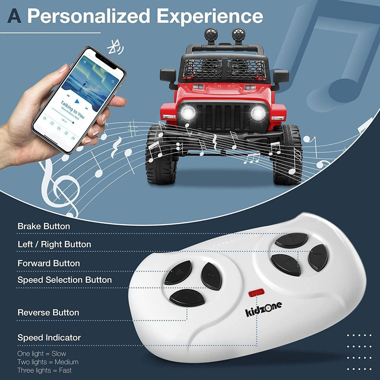 Kids Electric Ride On Car with Remote Control and MP3 Player - 2 Seater 12V Truck with 7AH Power