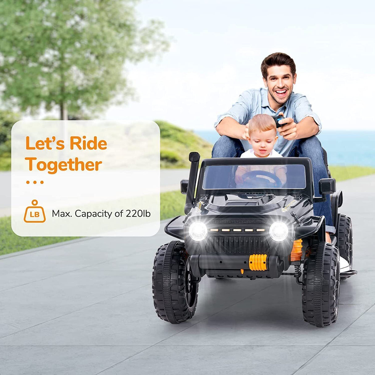 12V Kids Electric Ride On Truck with Remote Control and Parent Seat