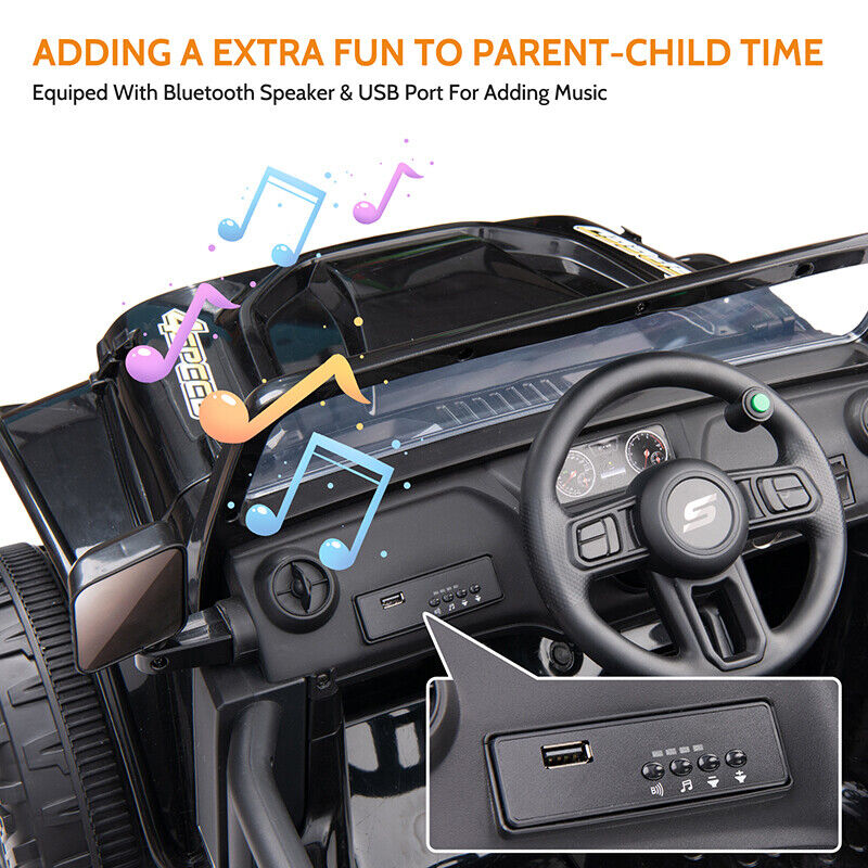 Electric Ride-On Car for Kids with Remote Control and Parent Seat - 12V Power Wheels Truck