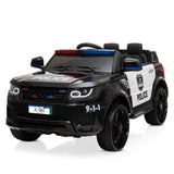 12V Kids Police Ride-On Car with Remote Control and LED Flashing Lights
