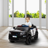12V Kids Police Ride-On Car with Remote Control and LED Flashing Lights