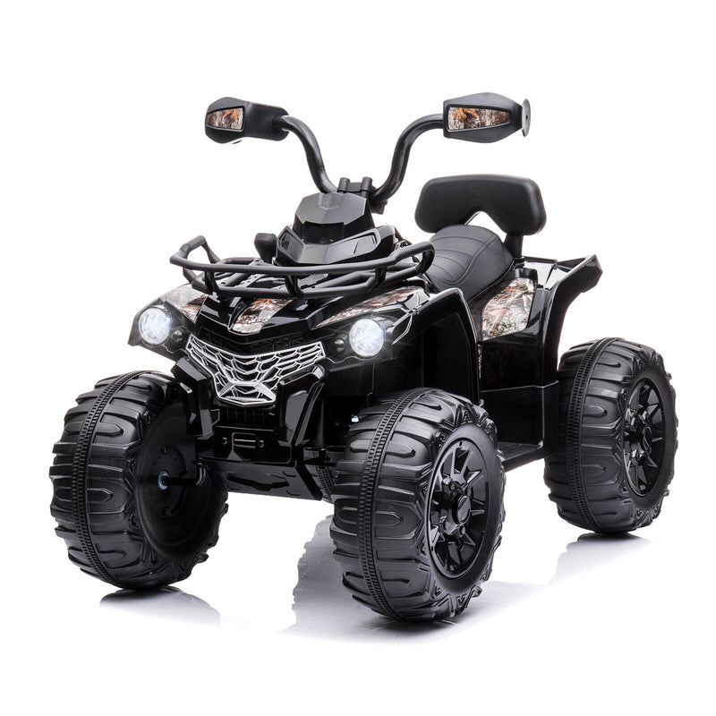12V Kids Ride On ATV Truck Car Electric Vehicle with Remote Control, Music, and Lights - Black/Blue