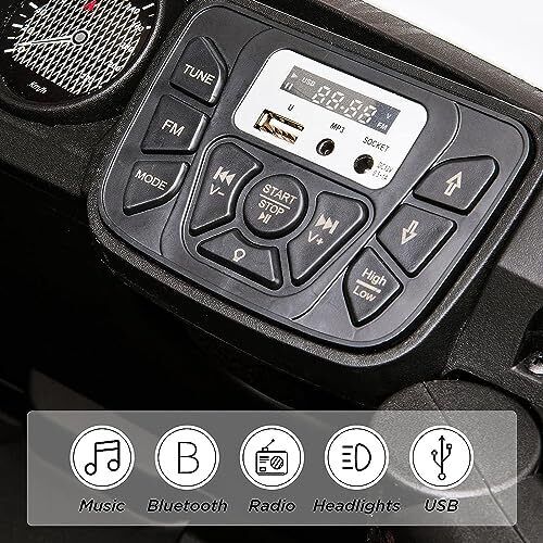 12V Kids Ride On Car Truck with Parental Remote Control - Spring Black Edition