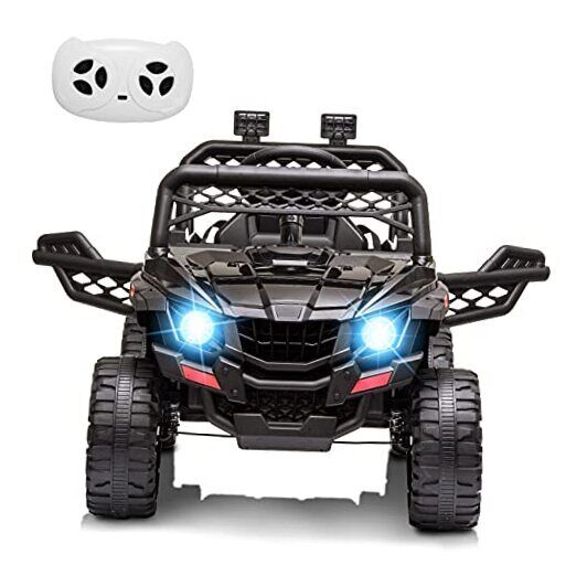 12V Kids Ride On Car Truck with Parental Remote Control - Spring Black Edition