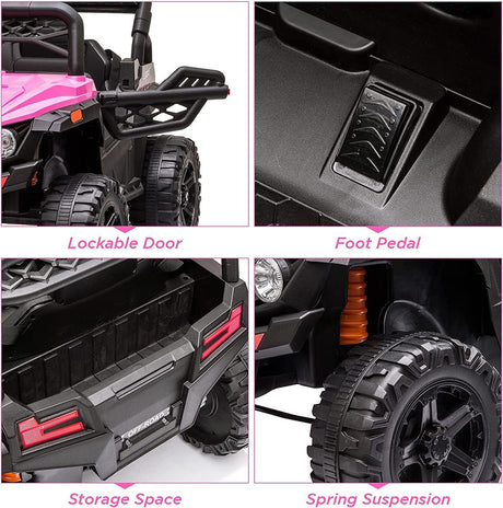 12V Kids Ride On Car Truck with Remote Control and LED Lights - Perfect Xmas Gift for Children