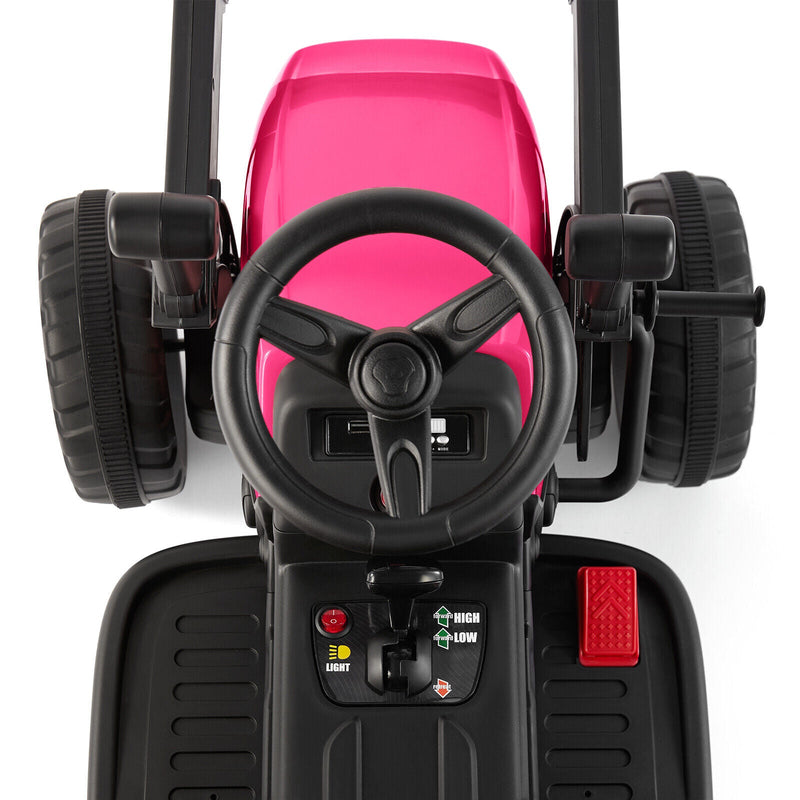 12V Kids Ride On Excavator with Music and Remote Control - 3 Speed Options