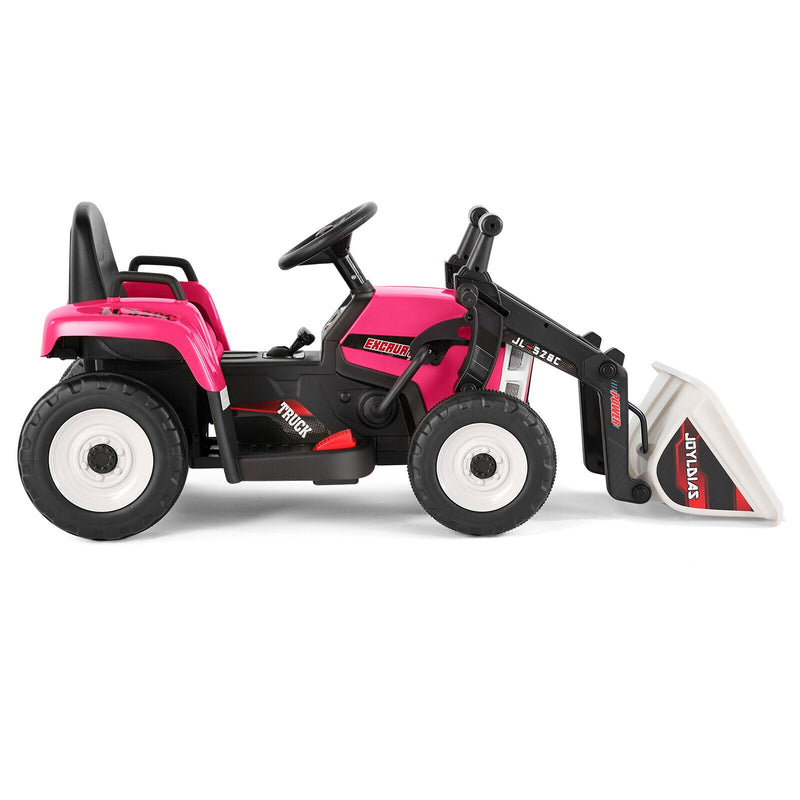 12V Kids Ride On Excavator with Music and Remote Control - 3 Speed Options