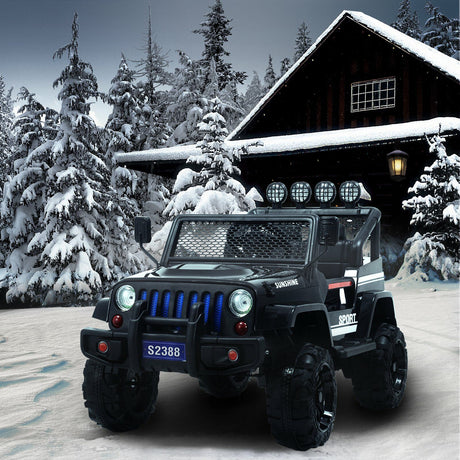 12V Kids Ride On Jeep with Remote Control, USB and Bluetooth Connectivity - Black