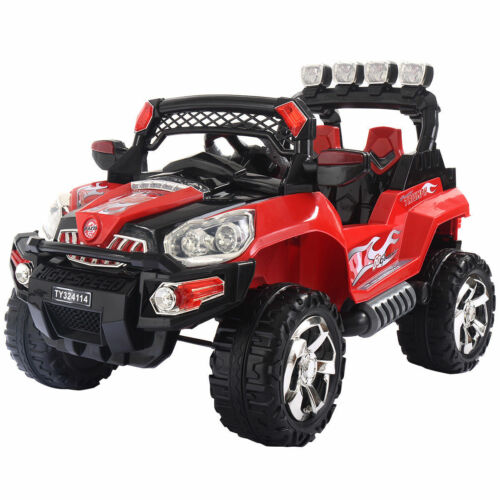 12V Kids Ride On Truck Car with MP3, RC Remote Control, LED Lights, and Music