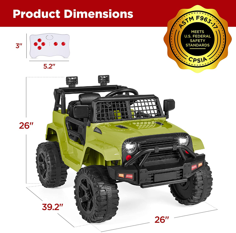 12V Kids Ride On Truck Car with Parent Remote Control - The Perfect Choice for Fun and Adventure!