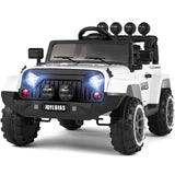 12V Electric Ride-On Toy Truck for Kids with Remote Control, Music, LED Lights, and Storage