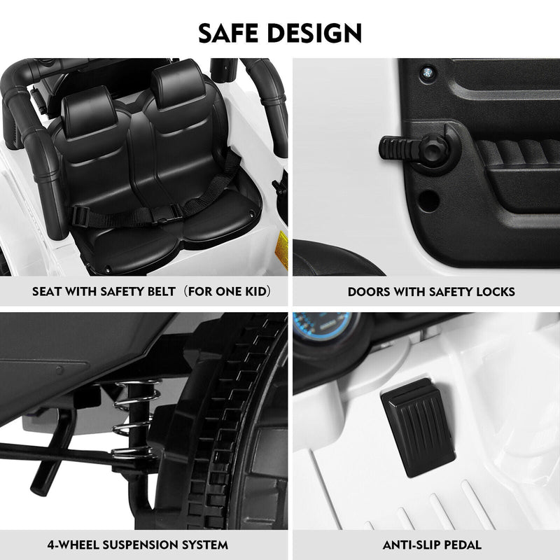 12V Electric Ride-On Toy Truck for Kids with Remote Control, Music, LED Lights, and Storage