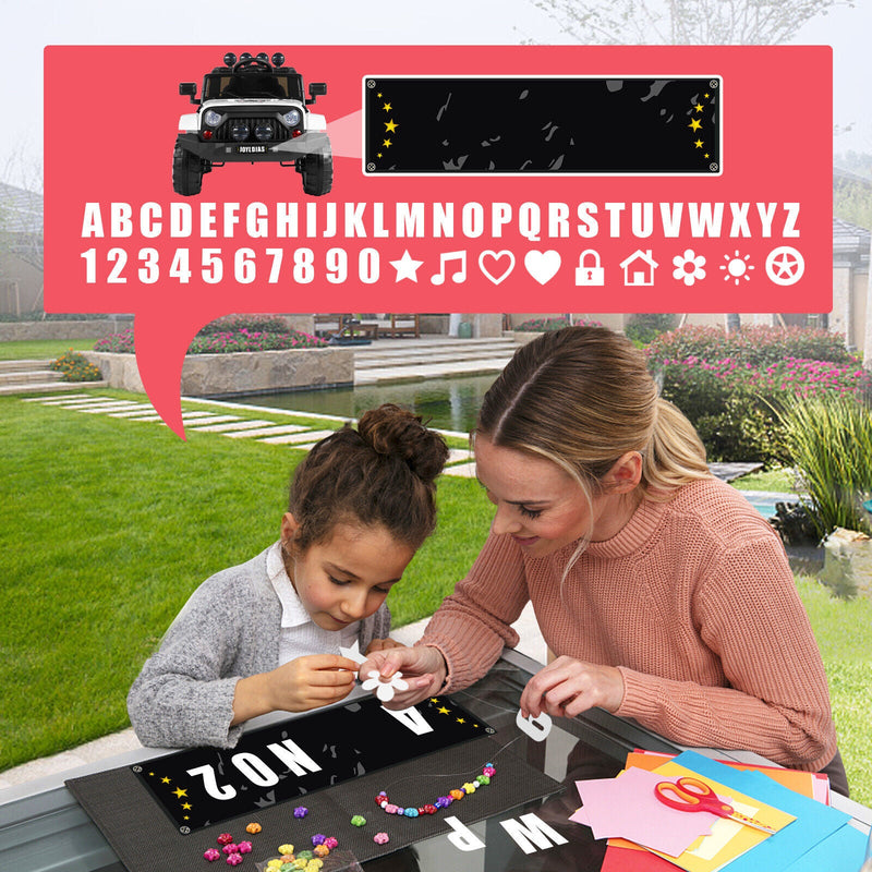 12V Electric Ride On Truck for Kids with Storage, LED Lights, MP3 Player, Bluetooth, and Remote Control - White