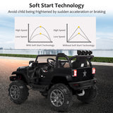 12V Kids Ride On Truck Car with Remote Control, MP3 Music, and LED Lights in Black