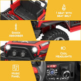 12V Kids Ride On Truck Car with Safety Belt, MP3 and LED Lights - Perfect Xmas Gift for Two!