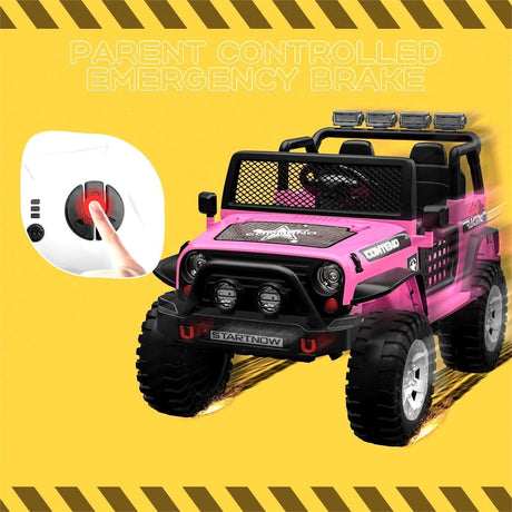 12V Kids Ride On Truck Car with Safety Belt, MP3 and LED Lights - Perfect Xmas Gift for Two!