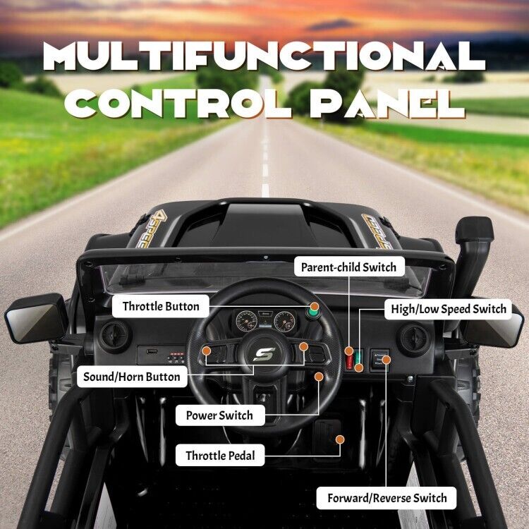 12V Kids Ride-on Truck with Parental Remote Control & LED Lights