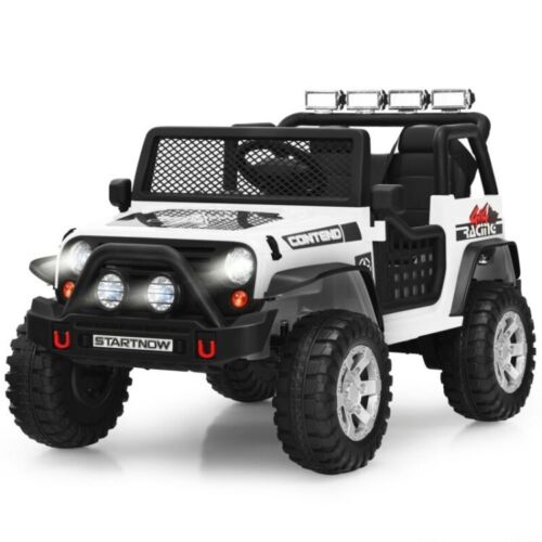12V Kids Ride On Truck with Remote Control, LED Lights, 3-Speeds, and Music