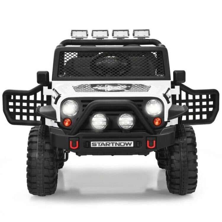 12V Kids Ride On Truck with Remote Control, LED Lights, 3-Speeds, and Music
