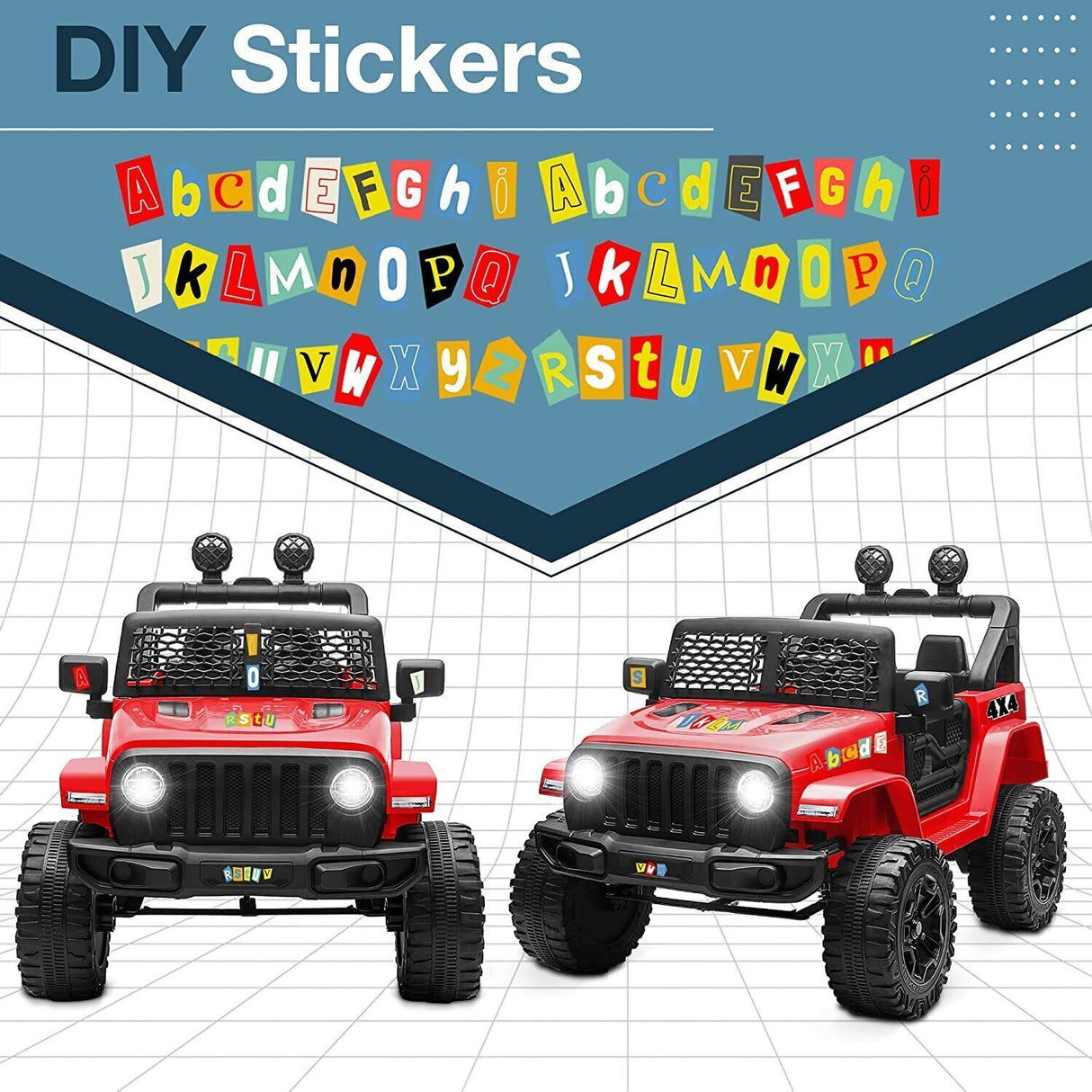 12V Remote Control Electric Ride-On Truck for Kids - 2 Seater Battery-Powered Car
