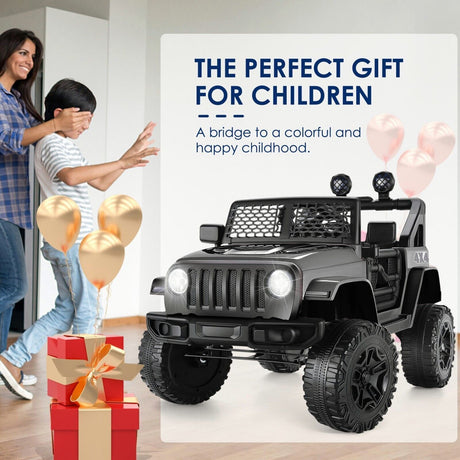 12V Remote Control Electric Ride-On Truck for Kids - 2 Seater Battery-Powered Car