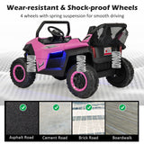 12V Kids Ride On UTV with Suspension, Lights & Music - RC Electric Vehicle for 2 Children