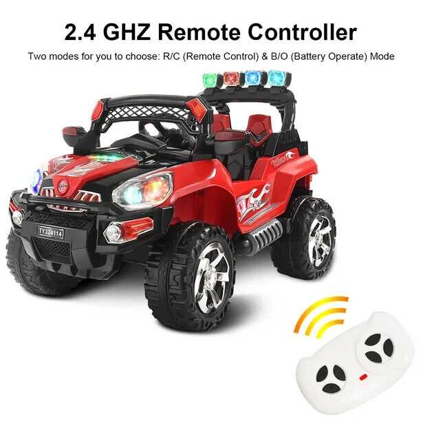 12V Kids SUV Ride-On Toy Car with MP3, RC Remote, LED Lights, and Music