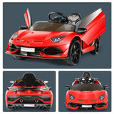 12V Lamborghini Aventador SV Sports Car Toy for Kids with Parental Control - Red