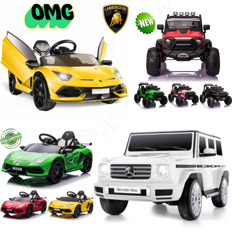 12V Lamborghini Electric Car Truck and Mercedes Benz G500 Ride-On Toy for Kids
