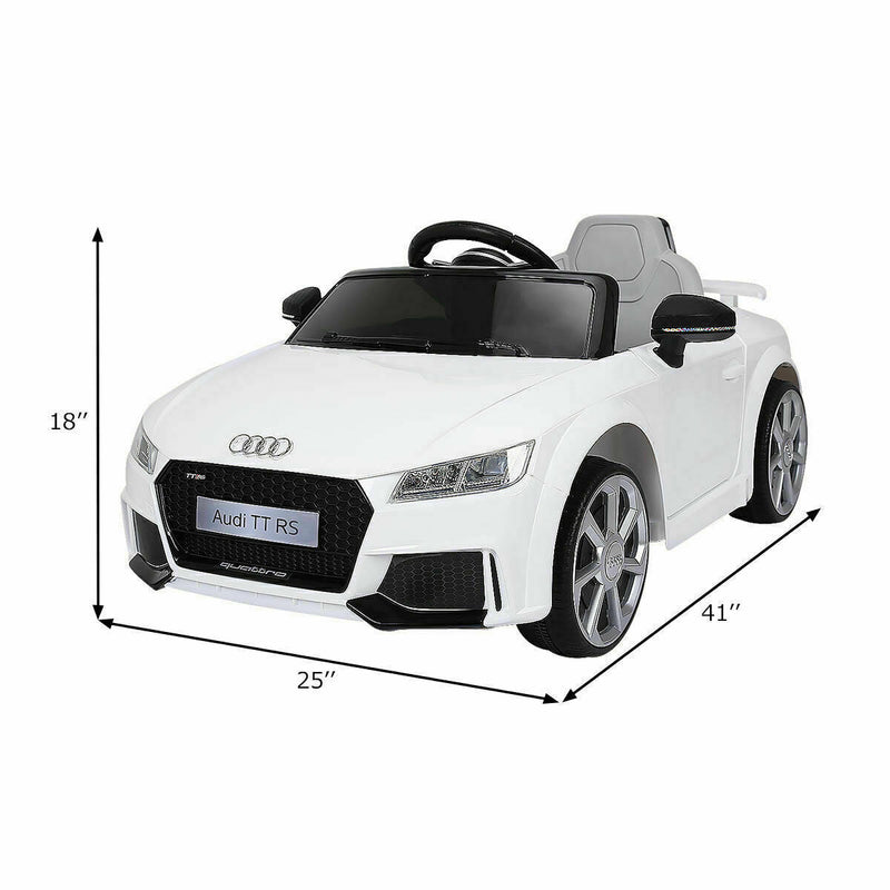 12V Licensed Audi TT RS Electric Ride On Car with Remote Control for Kids - White